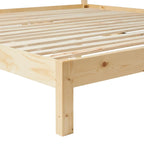 Cadre de lit King size Boho en rotin et bois massif avec tête de lit