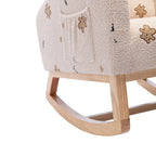 Fauteuil à bascule rembourré moderne avec poches latérales, chaise de chambre d'enfant en bois à dossier haut