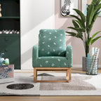 Fauteuil à bascule rembourré moderne avec poches latérales, chaise de chambre d'enfant en bois à dossier haut
