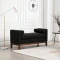 Banc capitonné élégant de 53,5 po, pouf avec pieds en bois et traversins pour pied de lit, chambre à coucher, salon, entrée.