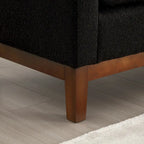 Banc capitonné élégant de 53,5 po, pouf avec pieds en bois et traversins pour pied de lit, chambre à coucher, salon, entrée.