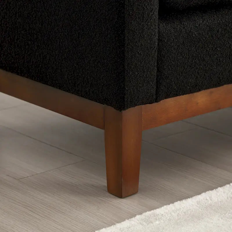 Banc capitonné élégant de 53,5 po, pouf avec pieds en bois et traversins pour pied de lit, chambre à coucher, salon, entrée.