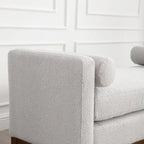 Banc capitonné élégant de 53,5 po, pouf avec pieds en bois et traversins pour pied de lit, chambre à coucher, salon, entrée.