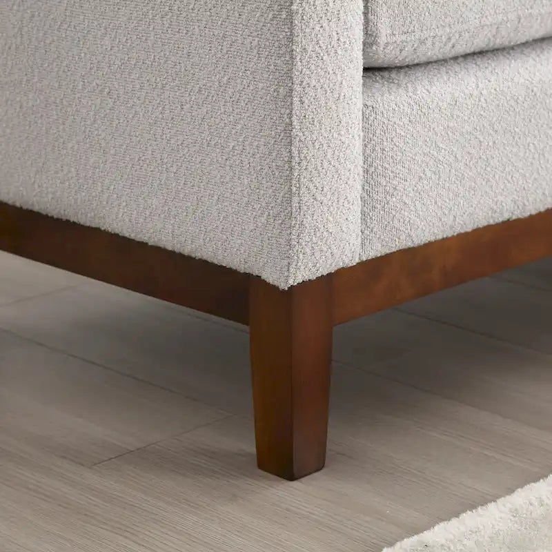 Banc capitonné élégant de 53,5 po, pouf avec pieds en bois et traversins pour pied de lit, chambre à coucher, salon, entrée.