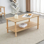 Table basse rectangulaire à 2 niveaux pour salon