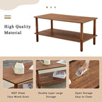 Table basse rectangulaire à 2 niveaux pour salon