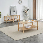 Table basse rectangulaire à 2 niveaux pour salon