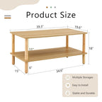 Table basse rectangulaire à 2 niveaux pour salon