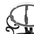 Ensemble de 3 tables basses avec surface en verre trempé, table basse ronde et table d'appoint avec construction robuste pour le salon