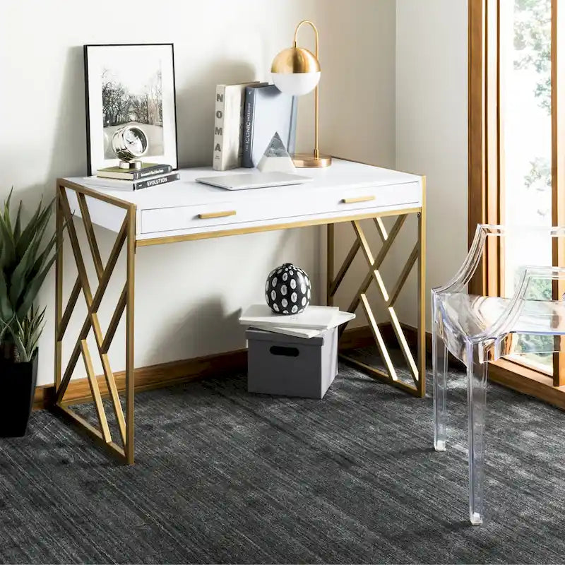 SAFAVIEH Manila Modern Dual-Tone 1-Drawer Desk