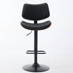 Lot de 2 tabourets de bar pivotants modernes avec dossier en cuir, assise rembourrée, base chromée, hauteur réglable, pour îlot de cuisine