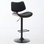 Lot de 2 tabourets de bar pivotants modernes avec dossier en cuir, assise rembourrée, base chromée, hauteur réglable, pour îlot de cuisine