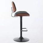 Lot de 2 tabourets de bar pivotants modernes avec dossier en cuir, assise rembourrée, base chromée, hauteur réglable, pour îlot de cuisine