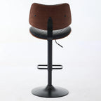 Lot de 2 tabourets de bar pivotants modernes avec dossier en cuir, assise rembourrée, base chromée, hauteur réglable, pour îlot de cuisine