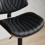 Lot de 2 tabourets de bar pivotants modernes avec dossier en cuir, assise rembourrée, base chromée, hauteur réglable, pour îlot de cuisine