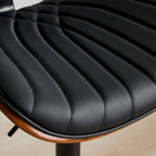 Lot de 2 tabourets de bar pivotants modernes avec dossier en cuir, assise rembourrée, base chromée, hauteur réglable, pour îlot de cuisine