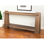 Console en bois massif brun de 67 po avec étagère - 67 po x 30 po x 15,5 po