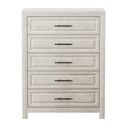 Commode élégante à 5 tiroirs en MDF avec finition aspect bois