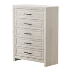 Commode élégante à 5 tiroirs en MDF avec finition aspect bois