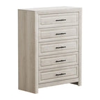 Commode élégante à 5 tiroirs en MDF avec finition aspect bois