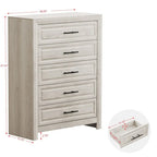 Commode élégante à 5 tiroirs en MDF avec finition aspect bois