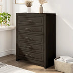 Commode élégante à 5 tiroirs en MDF avec finition aspect bois