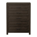 Commode élégante à 5 tiroirs en MDF avec finition aspect bois