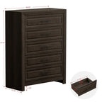 Commode élégante à 5 tiroirs en MDF avec finition aspect bois