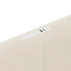 Lit plateforme Queen en velours avec 2 tiroirs, port USB et veilleuse