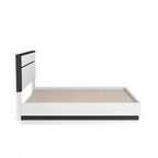 Ensemble Conjira moderne 2 pièces lit plateforme en bois blanc et table de chevet