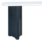 Console d'entrée, Table avec plateau ovale en similicuir marbre pour l'entrée