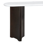 Console d'entrée, Table avec plateau ovale en similicuir marbre pour l'entrée