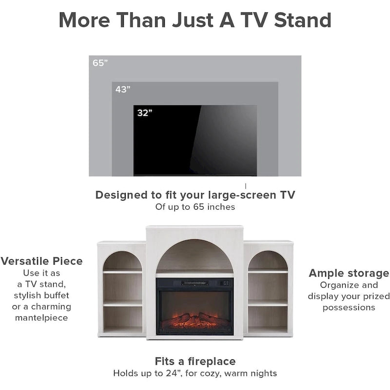 Meuble TV avec cheminée électrique Blake