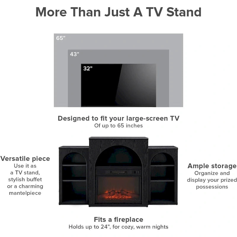 Meuble TV avec cheminée électrique Blake