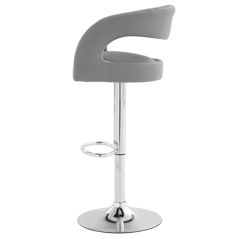 Tabourets de bar à dossier arrondi avec hauteur réglable, tabourets de bar (lot de 4)
