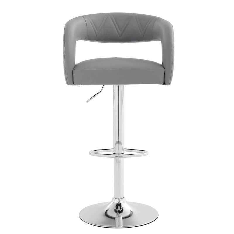 Tabourets de bar à dossier arrondi avec hauteur réglable, tabourets de bar (lot de 4)