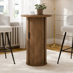 Petite table à manger Tambour avec étagère de rangement à trois niveaux, table de bar ronde haute de 36 pouces - N/A