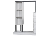 Armoire ouverte avec 4 tiroirs, 3 étagères et tringle à vêtements, armoire autoportante en bois pour chambre à coucher