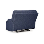 Fauteuil inclinable électrique Marissa, assise large, en polyester bleu marine doux