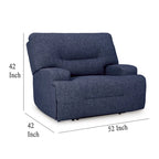 Fauteuil inclinable électrique Marissa, assise large, en polyester bleu marine doux
