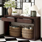 Table console d'entrée rustique en bois de 55 po (expresso)