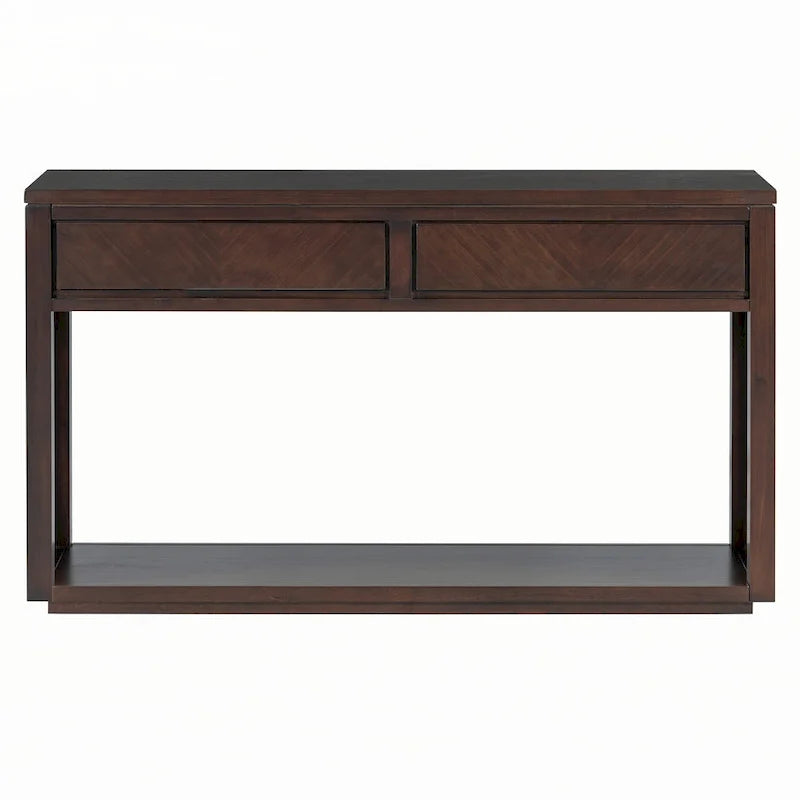 Table console d'entrée rustique en bois de 55 po (expresso)