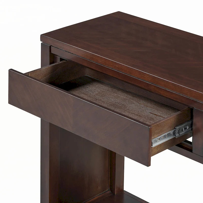 Table console d'entrée rustique en bois de 55 po (expresso)