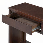 Table console d'entrée rustique en bois de 55 po (expresso)