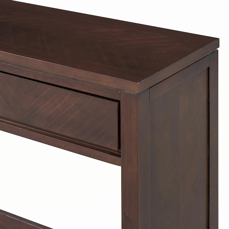 Table console d'entrée rustique en bois de 55 po (expresso)