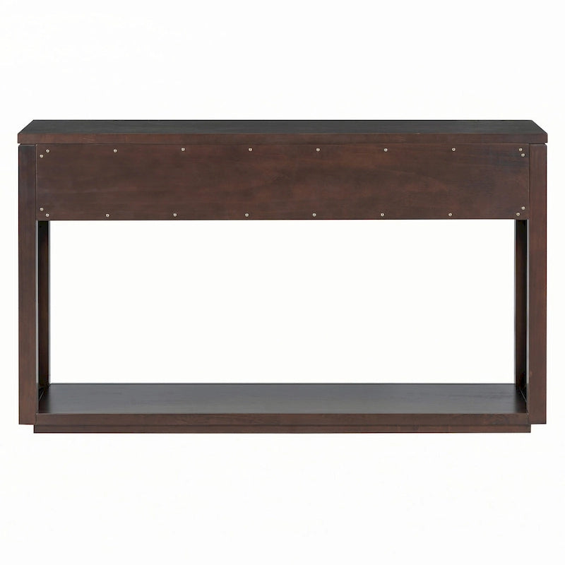 Table console d'entrée rustique en bois de 55 po (expresso)