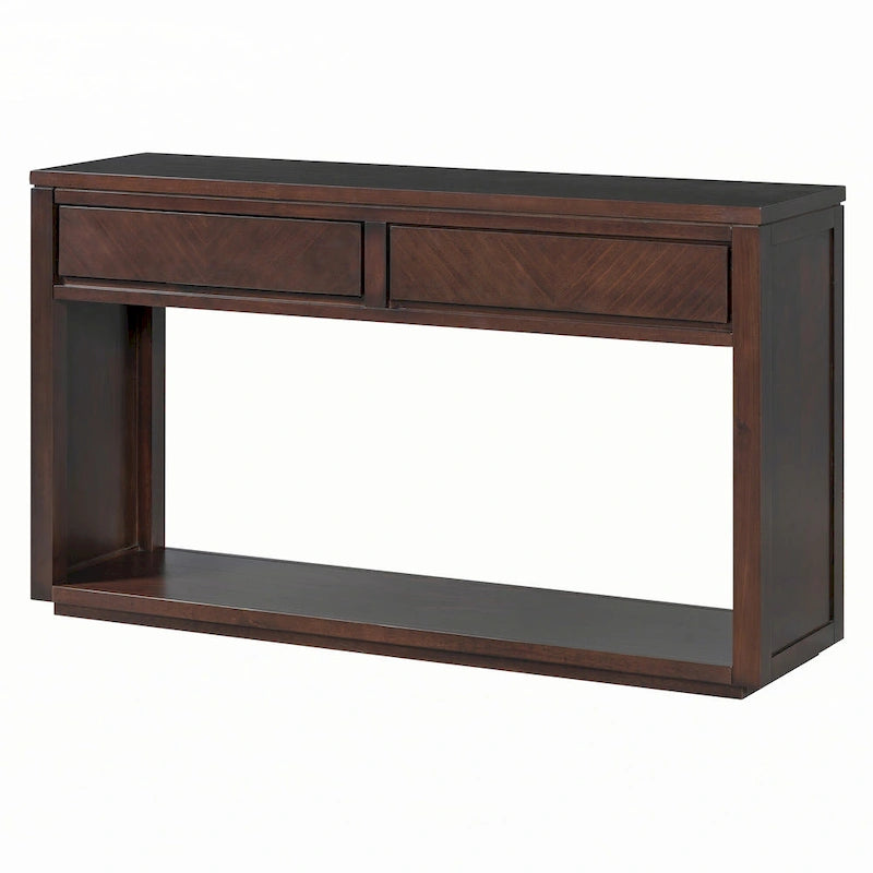 Table console d'entrée rustique en bois de 55 po (expresso)