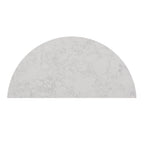 Console demi-cercle en faux marbre blanc avec étagère et base en bois - 41,75 L x 20 l x 30,25 H