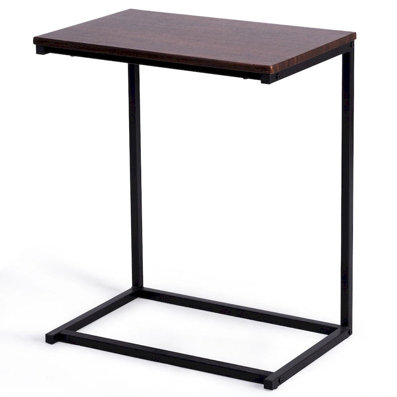 Gymax 26 Table d'appoint canapé support pour ordinateur portable Table d'appoint C Table Bureau à domicile - 22X14X26