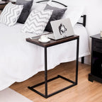 Gymax 26 Table d'appoint canapé support pour ordinateur portable Table d'appoint C Table Bureau à domicile - 22X14X26